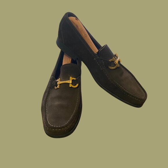 Salvatore Ferragamo Brown Suede Horsebit Loafers – Size 13.5 (Made in Italy) - Picture 6 of 6